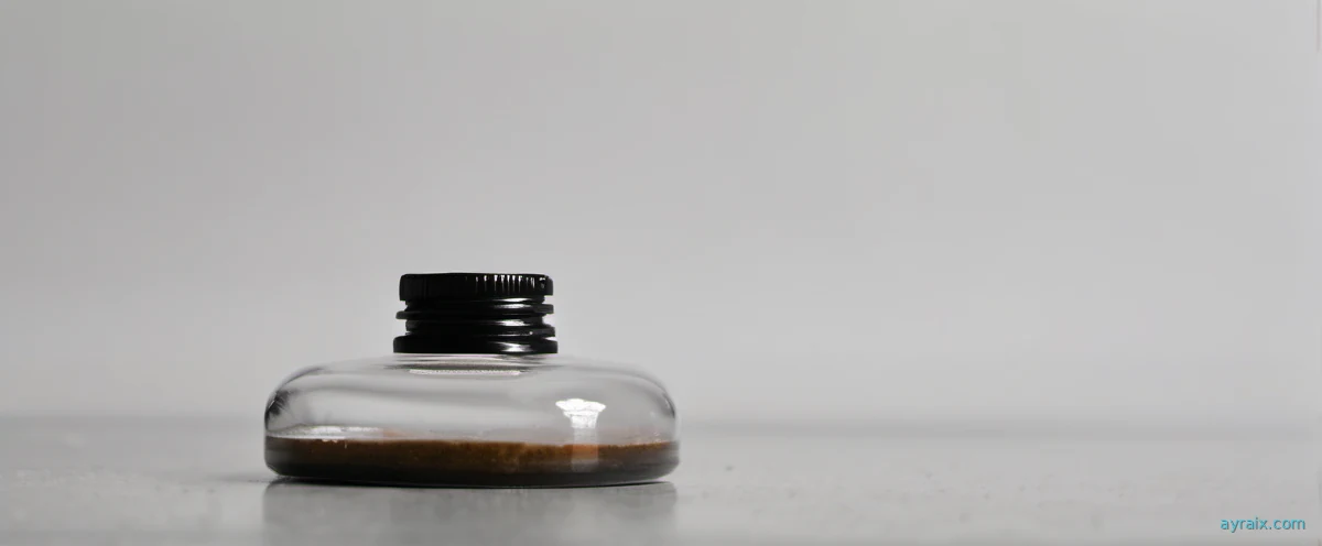 A single glass vial in a sterile minimal lab environment