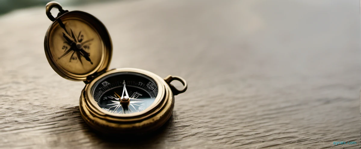A brass compass needle pointing decisively in one direction.