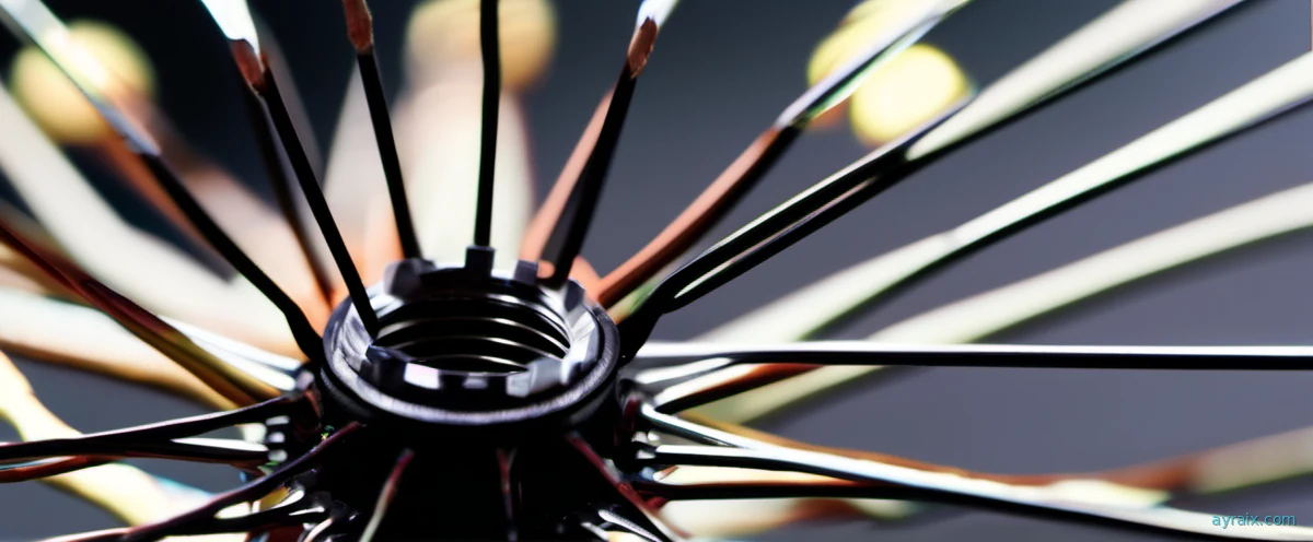 Central hub with metal spokes radiating outward, hub-and-spoke metaphor.