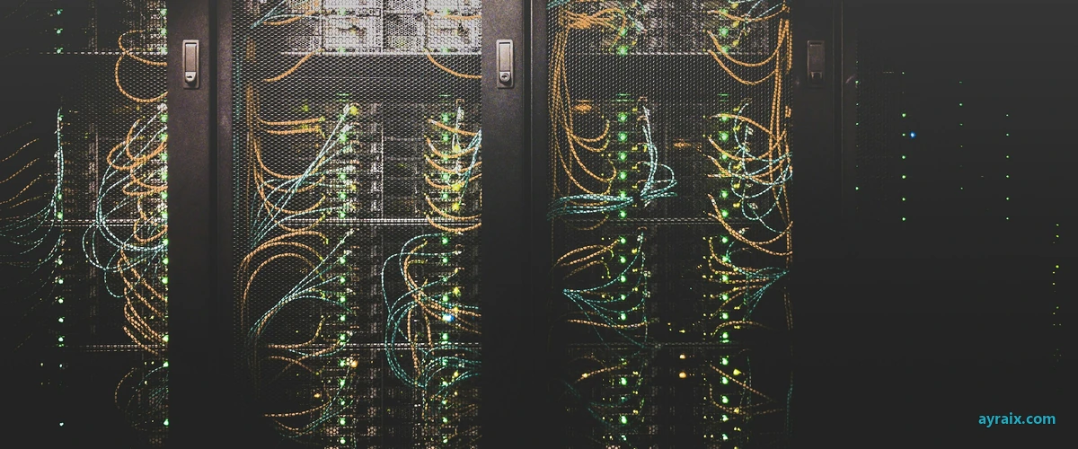 Live network cables on a server rack — ayraix.com