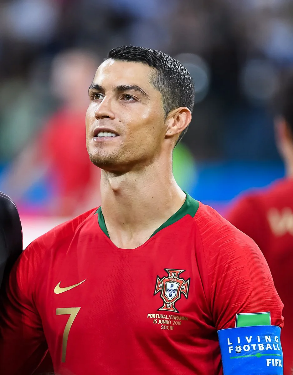 Cristiano Ronaldo with Portugal at the 2018 World Cup, used for an Ayraix Icons analysis of the CR7 attention economy