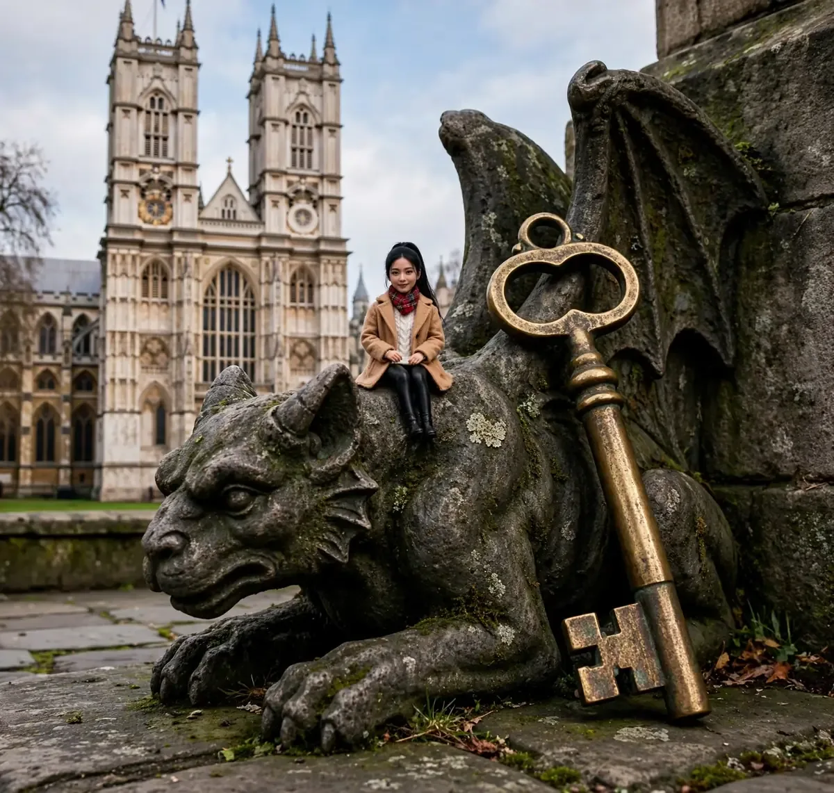 Tiny Zara at Westminster Abbey