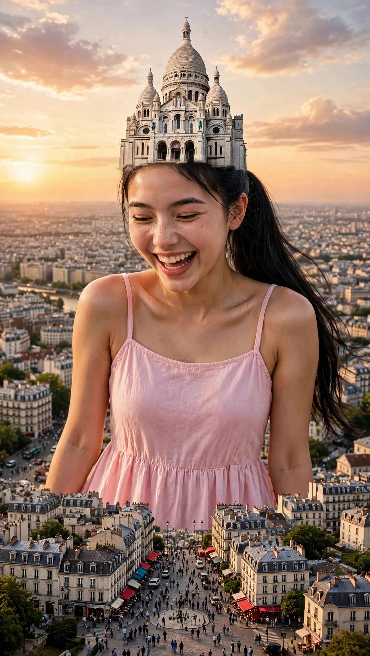 Zara at Sacré-Cœur above Montmartre