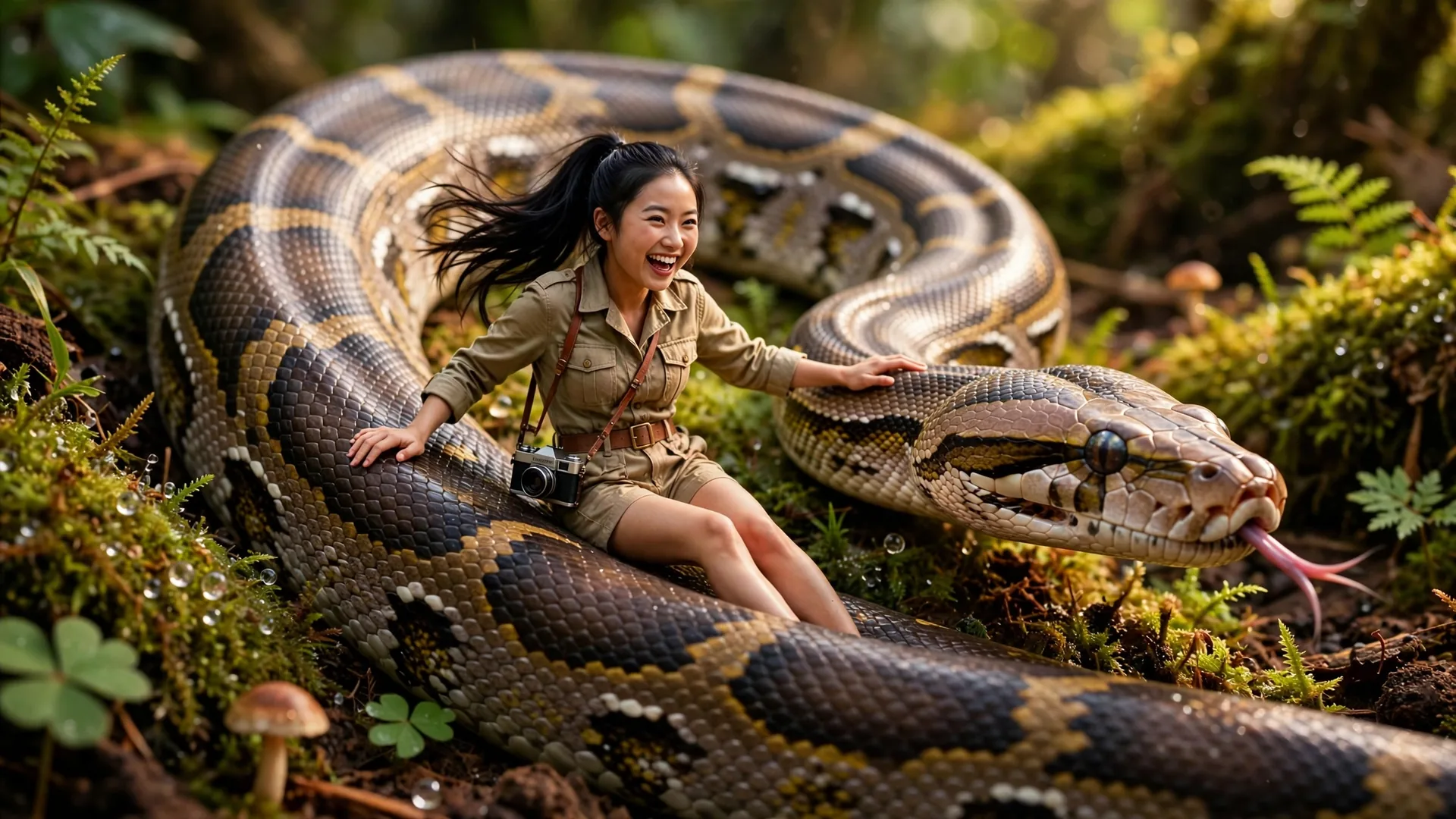 Tiny Zara slither slide with the python