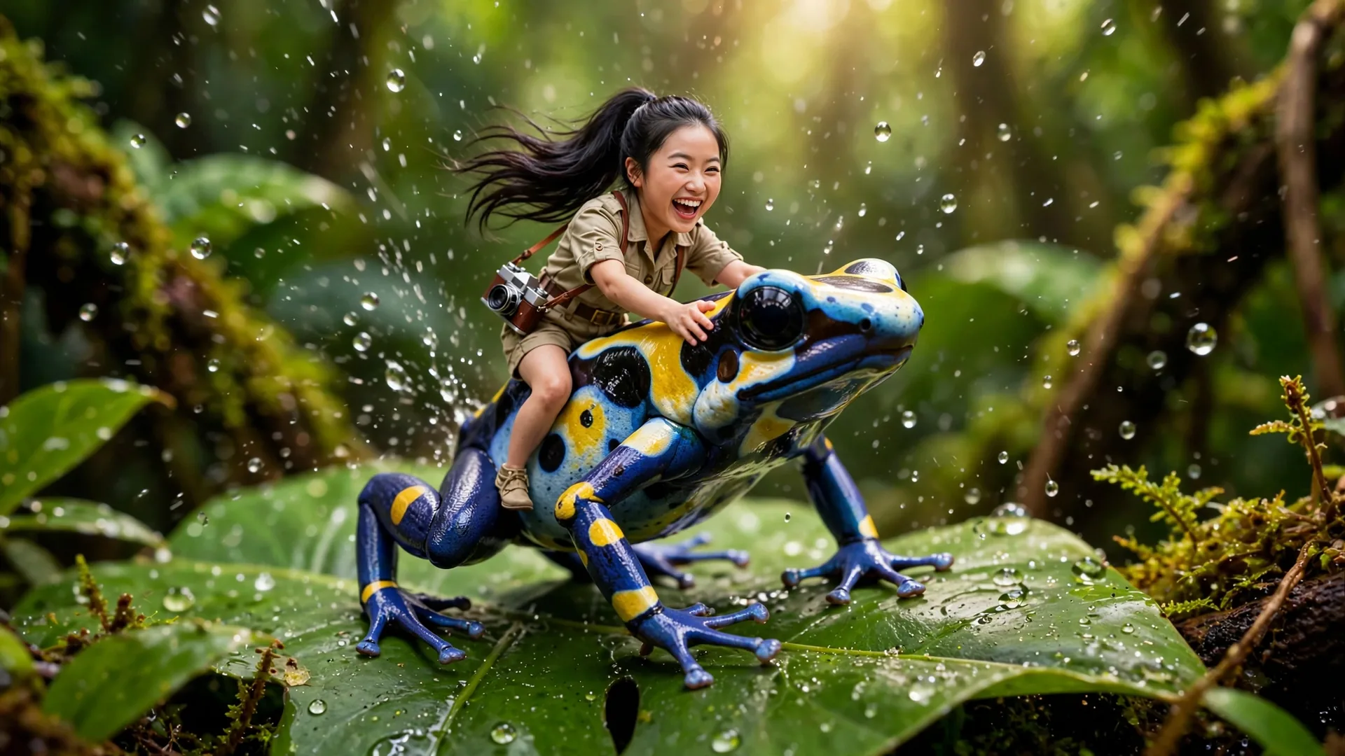 Tiny Zara tiny trampoline with the poison dart frog