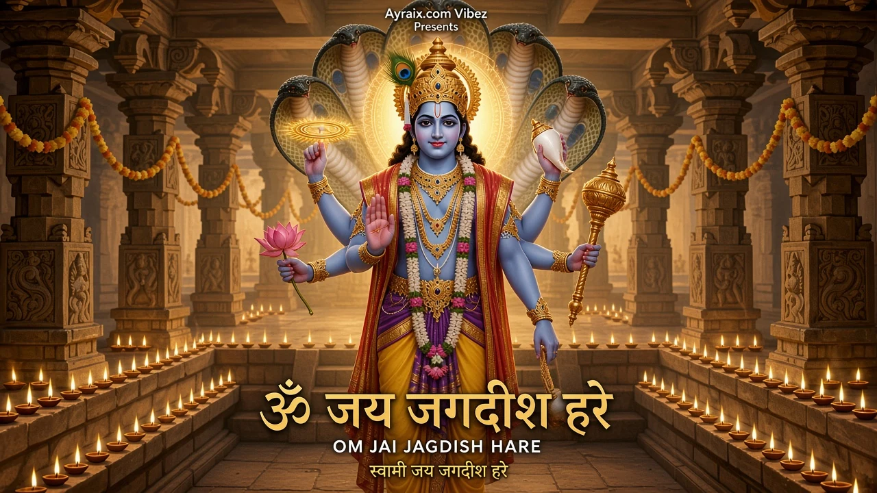 Lord Vishnu in the temple of diyas — Bhajan episode 5, Om Jai Jagdish Hare